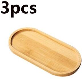Multisell Products Hub Eco Friendly Beech Oval Tray, Mini Solid Wood Plate For Kids & Small Servings 3pcs