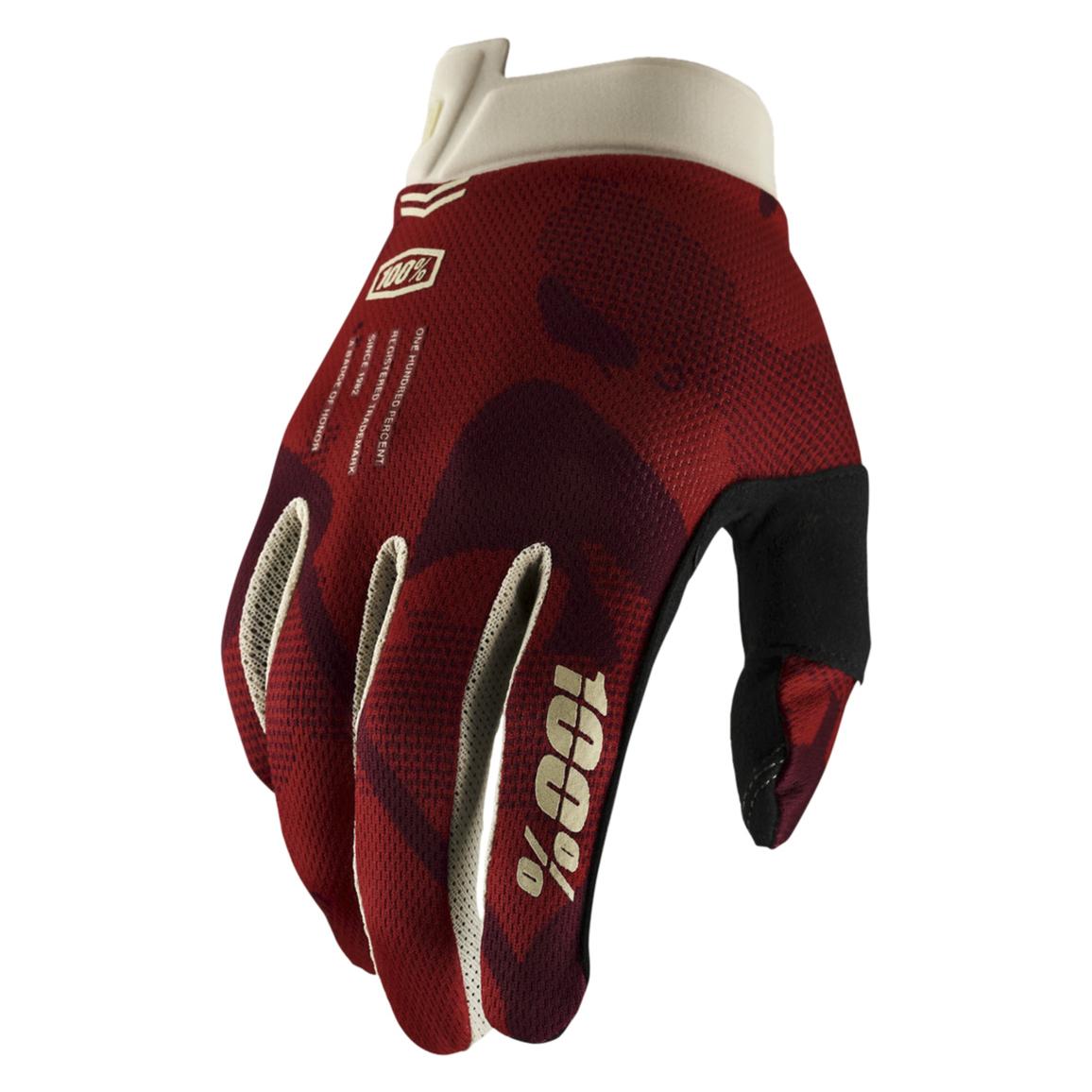 100% Itrack Mens MX Glove Small Sentinel Terra Silver, Sentinel Terra - Rot Schwarz (S) (STO-10015-482-10)