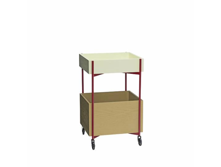 Hübsch Fresh Rollwagen 70 cm Khaki-burgunder