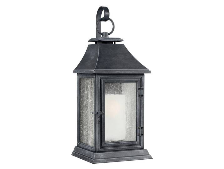 Elstead Lighting Aussenwandleuchte Shepherd, Zinkfarben, Kunststoff, Glas, 32.8x89.1x29.2 cm, RoHS, Lampen & Leuchten, Außenbeleuchtung, Außenleuchten