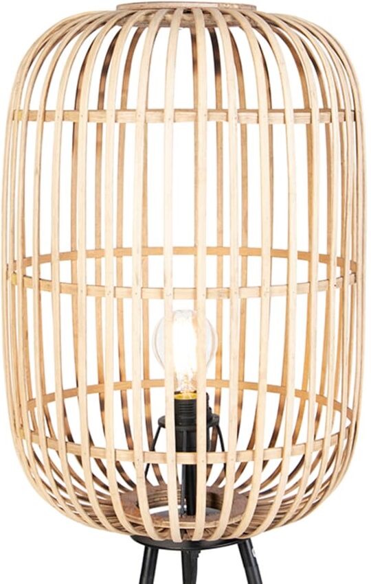 QAZQA Lampadaire en rotin beige Beige 47x139x47cm