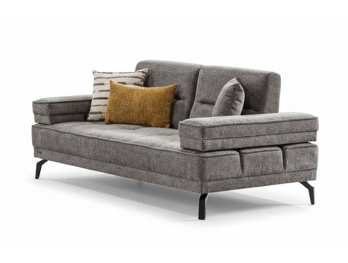 Xlmoebel Schlafsofa Schlafsofa 2-Sitzer modern mit Metallfüßen und bequemem Bezug, 1 Teile, Bequem, Modernes Design
