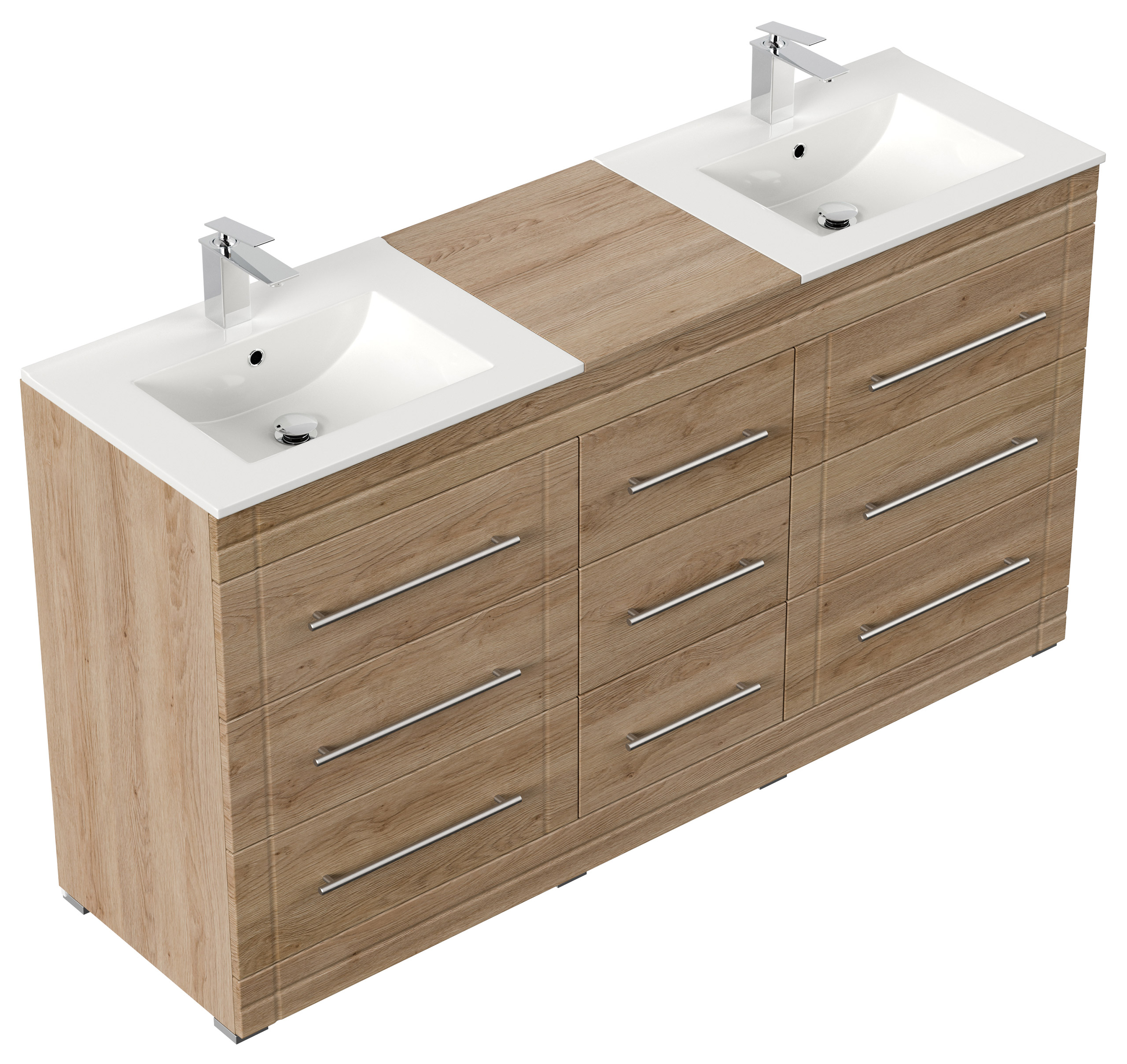 Stand Badmöbel Cosmo Modern SoftClose eiche hell : Eiche hell Varianten: Eiche hell
