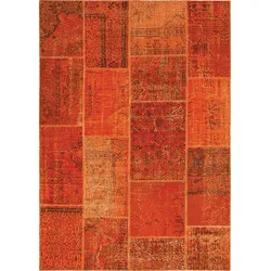 Vintage Teppich Patchwork 200 x 300 cm Mischgewebe Orange