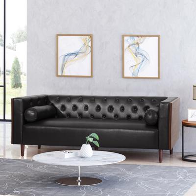 Faraway Modern Tufted Sofa w/ Accent Pillows by Christopher Knight Home