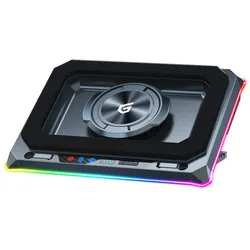 Conceptronic THYIA03B Turbofan Gaming Laptop-Kühlpad mit USB-Hub, RGB, versiegeltem Schaumdesign und Smartphone-Halter