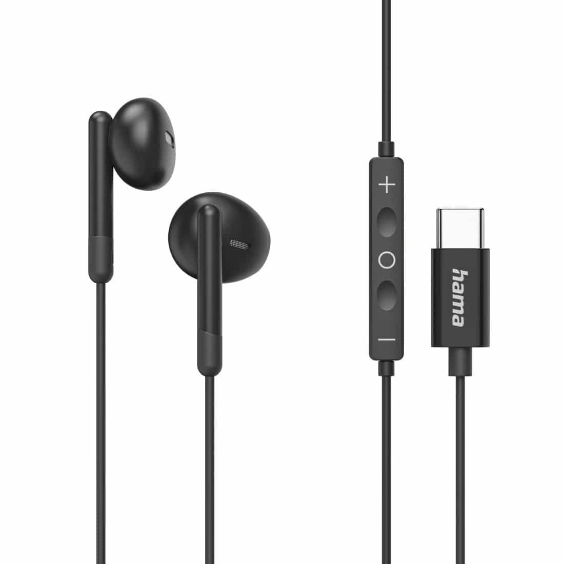 Hama In-Ear Kopfhörer kabelgebunden USB Typ-C 221785 Classy (Schwarz) 00221785