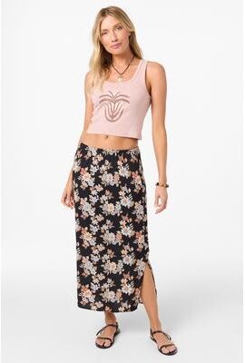O'Neill s Bellamy Bali Floral Midi Skirt in Black, Size Small, Viscose
