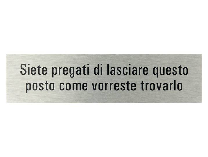 Alu-Schild Si prega lasciare 16 × 4 cm