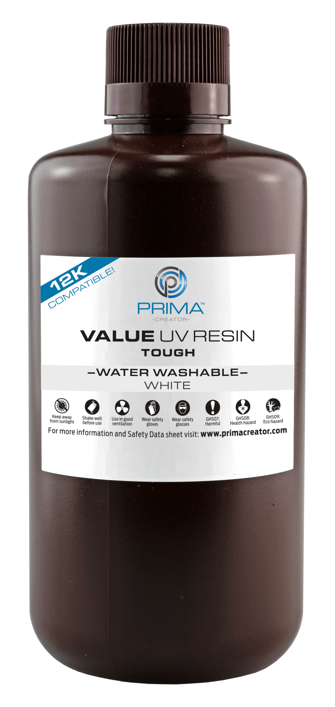 PrimaCreator Value Tough (ABS Like) Water Washable UV Resin - 1kg PV-RTWW-B405-1000-WH