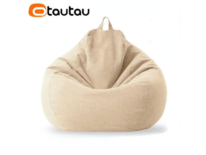OTAUTAU rempli 70 cm pouf canapé avec remplissage grand coton lin paresseux pouf chambre chaise bouffée Relax salon canapé DD002