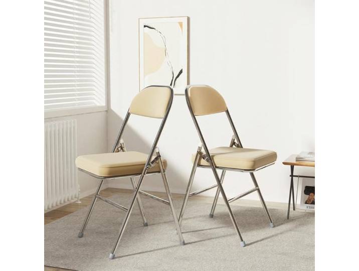 Lot de 2 Chaise Pliante - MIPAN - Chaise Pliante Salle A Manger - Pliable Chaise Visiteur Pliable en Cuir de Cuisine - Jaune
