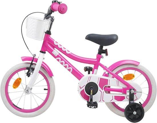 Kinderfahrrad 12 Zoll - Laufrad für Kleinkinder - Zum Lernen des Fahrens - Verstellbarer Sattel und Lenkergriffe - Höhe: 85-100 cm - Rosa