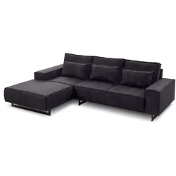 filippo Ecksofa Antwerp Mikrofaser Schwarz 284 cm