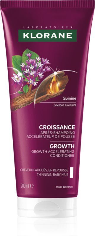 Klorane Quinine Growth Accelerating Conditioner après-shampoing pour stimuler la repousse des cheveux et renforcer les racines 200 ml