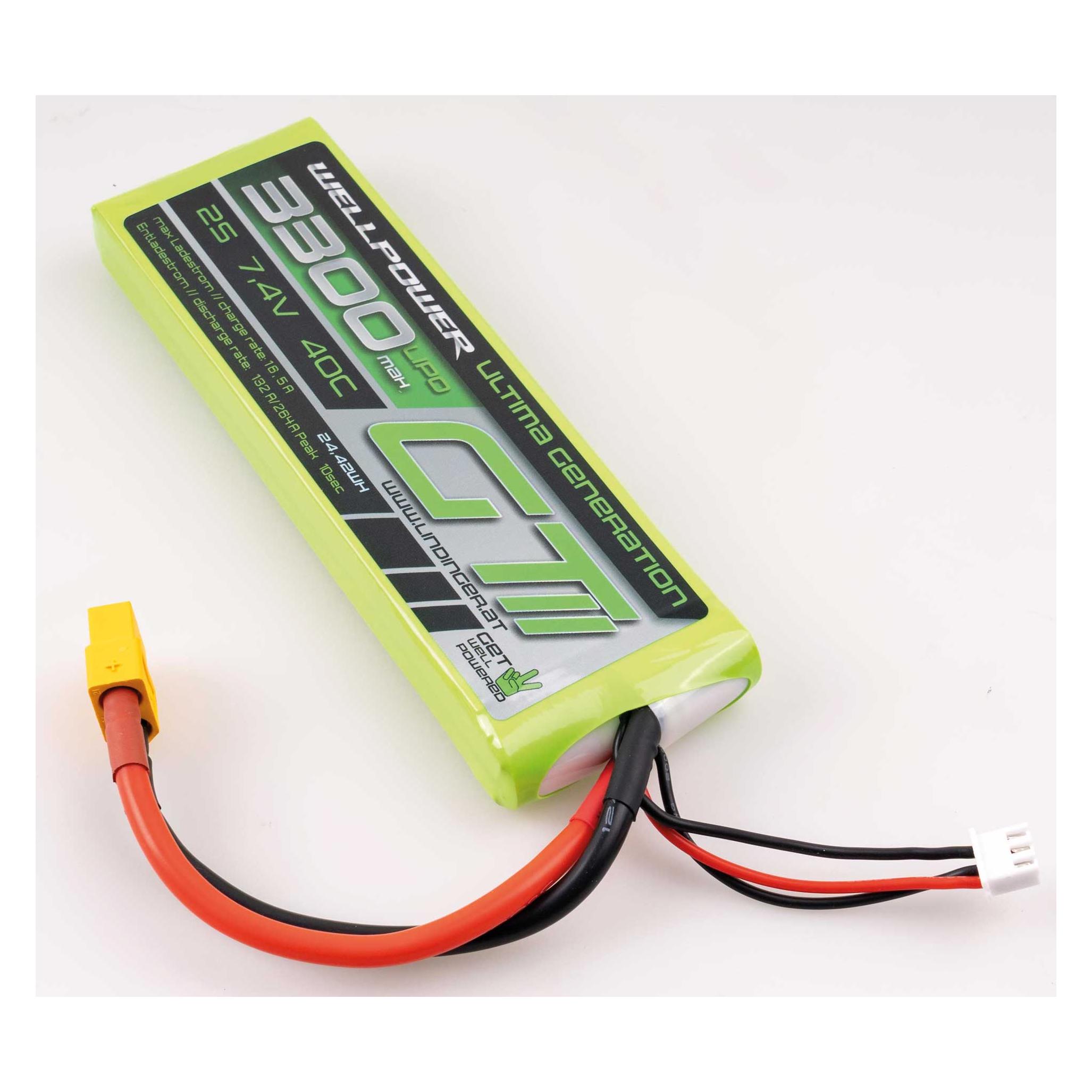 Wellpower LIPO AKKU ULTIMA GT II 3300 mAh / 7,4 Volt 2S 40/80C CH5/8 XT-60 (3300 mAh, 7.40 V) (3300-2S-35/70C-XT-60+GT II)