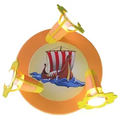 Elobra Rondell Blüte WIKINGER Kinderzimmerleuchte, 3x E14, lachs ELO-127292