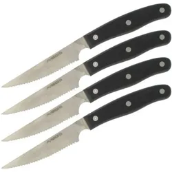 [n]fibrecare Messerset Nirosta Edelstahl 4 Stücke, Küchenmesser, Silber, Schwarz