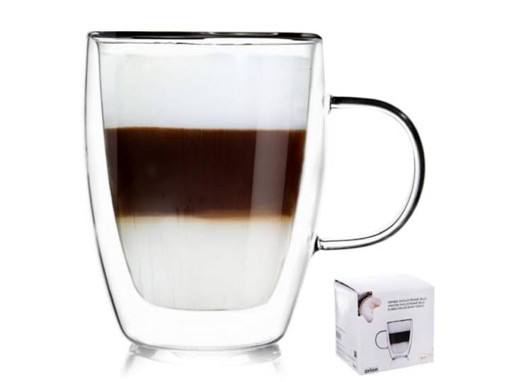 ORION Teeglas Kaffeeglas Doppelwandiges Doppelwandige Gläser Thermoglas für KAFFEE Latte Cappuccino Tee 300 ml