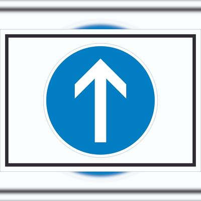 HB-Druck Schild Fahrtrichtung geradeaus Symbol A1 (594x841mm)