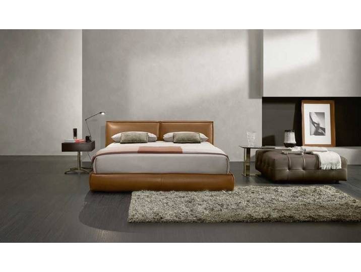 Xlmoebel Polsterbett Polster-Doppelbett in Braun mit elegantem Design und Komfort (Bett), Hergestellt in Italia