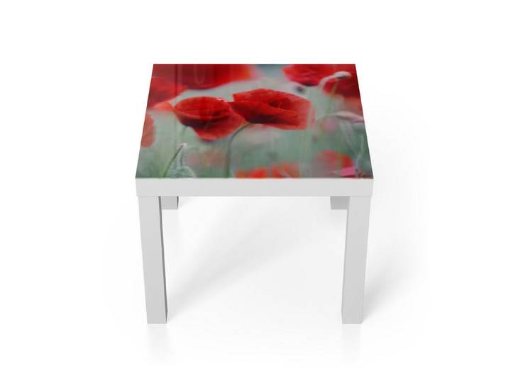 DEQORI Couchtisch 'Mohnblütenzauber', Glas Beistelltisch Glastisch modern