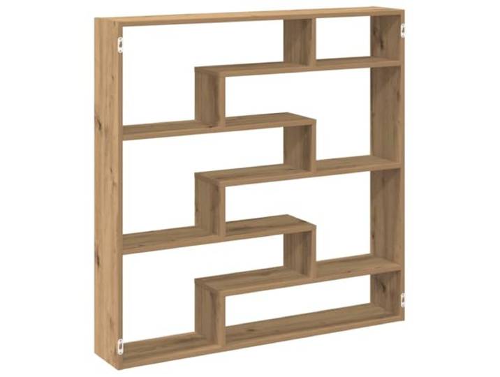 QINXIXINAIXI Würfelregal 7 Fächer Artisan-Eiche Holzwerkstoff Schweberegal, Wandmontage, 7 Fächer, Holzwerkstoff, Artisan-Eiche, pflegeleicht, Wohnzimmer, Schlafzimmer