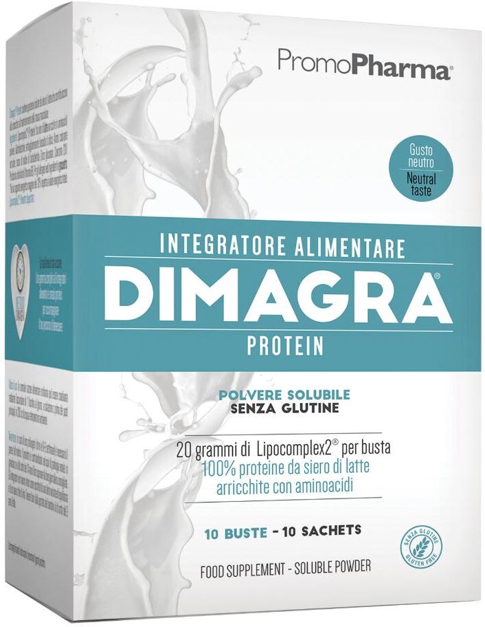 PROMOPHARMA SpA Dimagra Protein - 10 Buste Gusto Vaniglia - Integratore Proteico per una Pausa Gustosa e Nutriente