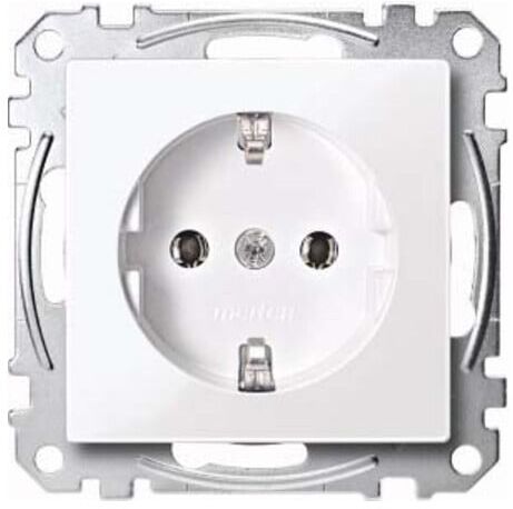 Merten Prise SCHUKO aws/gl avec borne de connexion MEG2301-0325 (MEG2301-0325)