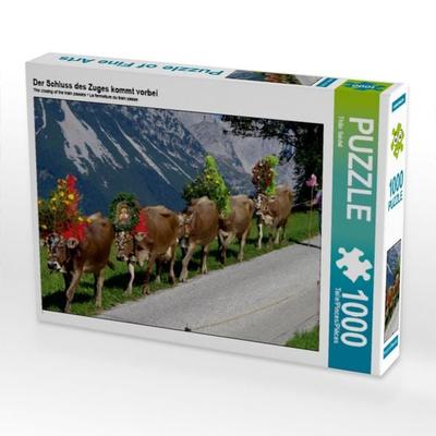 CALVENDO Puzzle Der Schluss des Zuges kommt vorbei | 1000 Teile Lege-Größe 64x48cm Foto-Puzzle für glückliche Stunden