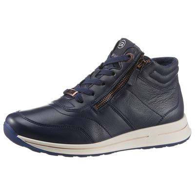 Schnürboots ARA "OSAKA", Damen, Gr. 2,5, blau (dunkelblau), Glattleder, Schuhe Schnürboots, mit beidseitigen Reißverschlüssen, G-Weite
