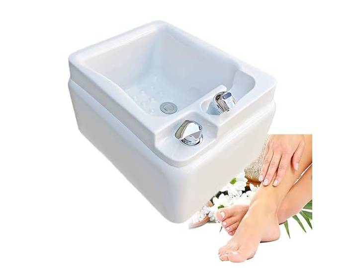 Fußsprudelbad, Quadratische Fußbadewanne aus Acryl, Massage-Fußbad, Pediküre-Schüssel, Pediküre-Fußbad mit Akupunkturpunktmassage, für die Spa-Behandlung zu Hause, Pediküre-Stuhl, Shampoo-Waschbecken