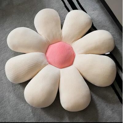 Lush Living Finds Six Petal Flower Cushion, High Quality Sunflower Pillow, Pink Flower Bay Window Decor For Bedroom Seat white pink