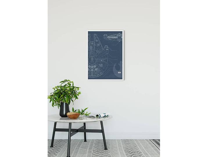 Wandbild Blueprint Falcon Fotopapier mit seidenmatter Oberfläche und hoher Lichtbeständigkeit Multicolor 50 x 70cm