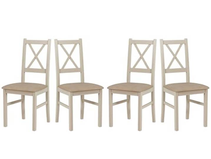 LeafDesign Esszimmerstühle Holz - Esszimmerstuhl 120 kg - Stuhl Buche Massiv - Stühle Esszimmer 4er Set - Holzstuhl - Esstischstühle - Küchenstühle 4er Set - Kaschmir