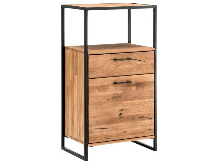 Linea Natura Kommode, Wildeiche naturgeölt, Metall, Wildeiche, massiv, Hartholz, 1 Schublade(n) Schubladen, 60x108x39 cm, Typenauswahl, Beimöbel erhältlich, Holzmöbel, Kleinmöbel Holz, Holzkommoden