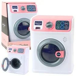Kinderwaschmaschine mit rotierender Trommel, Lichtern und Geräuschen, Weiß/Rosa