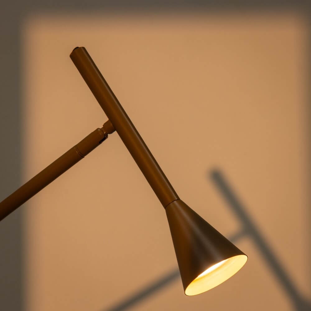 ETH Kim Vloerlamp - Zwart/Goud - Hoogte: 166 cm