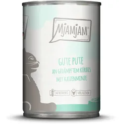 MJAMJAM Leckere Mahlzeit 400g Dose Katzennassfutter Sparpaket 12 x 400 Gramm gute Pute an gedämpftem Kürbis