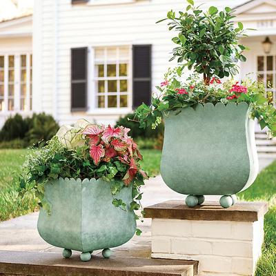 Scalloped Planter - Verdigris Small - Ballard Designs