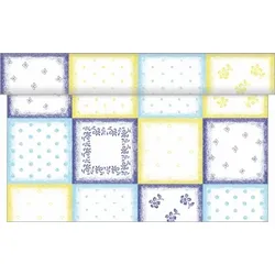 Sovie HOME Tischläufer Cookie in Blau aus Linclass® Airlaid 40 cm x 4,80 m, 1 Stück - Kaffee Cafe Tee Blumen Punkte