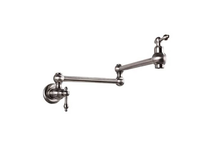 Drehhahn, Topffüllhahn Wandmontierter faltbarer Küchenarmatur aus gebürstetem Gold Single Cold Sink Tap Drehen Sie den Klappauslauf Chrommessing(1 UK)