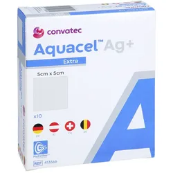 Aquacel Ag+ Extra 5x5 cm Kompressen ToRa Pharma