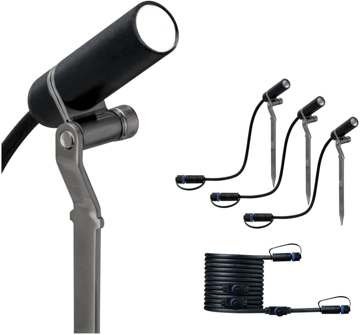 Gartenstrahler PAULMANN "Plug & Shine PLANTINI 45, 3000 K, Erweiterung", silber (silberfarben), Leuchten, Gartenstrahler silberfarben Einheitsgröße