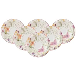 Villeroy & Boch Multipack Mariefleur Tea Teeuntertasse - 6 Stück, Untertasse, Mehrfarbig