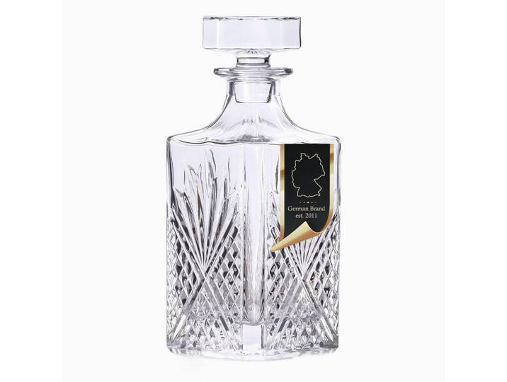 Intirilife Whiskey Karaffe 800 ml, Transparent, Glas, 0.8 L, für Kaltgetränke, Bar- & Weinzubehör, Dekanter