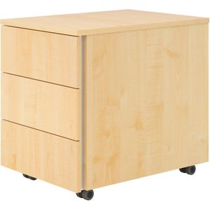 Böttcher-AG Rollcontainer Base Lite, aus Holz, ahorn, mit 3 Schubladen