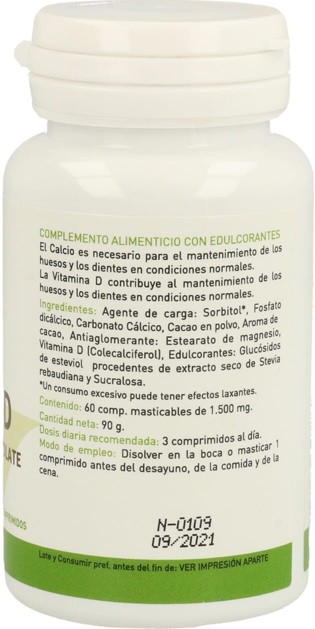 PlantaPol Calcio Vitamina D Masticable sabor Chocolate 60caps