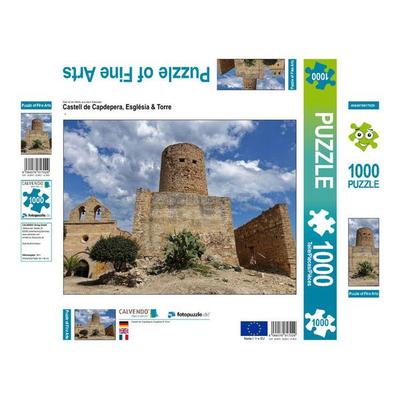 CALVENDO Puzzle Castell de Capdepera, Església & Torre | 1000 Teile Lege-Größe 64x48cm Foto-Puzzle für glückliche Stunden