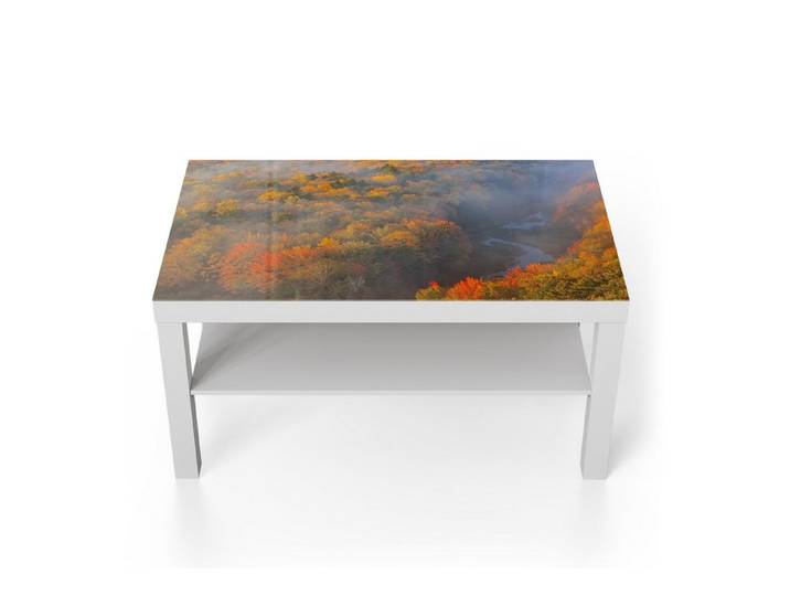 DEQORI Couchtisch 'Herbstnebel im Tal', Glas Beistelltisch Glastisch modern